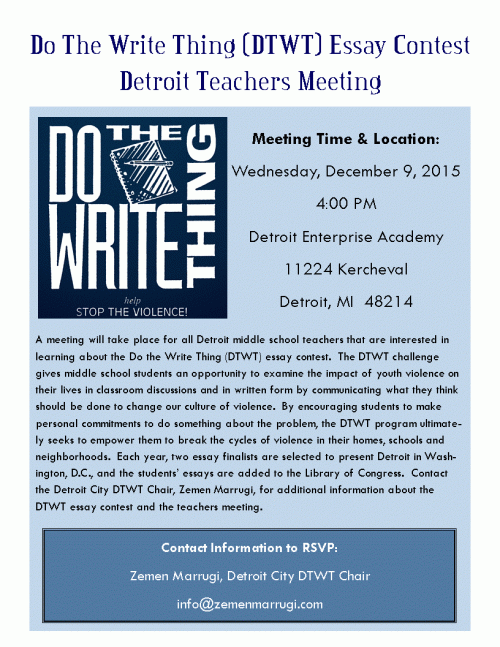 DTWT Teachers Meeting Flyer